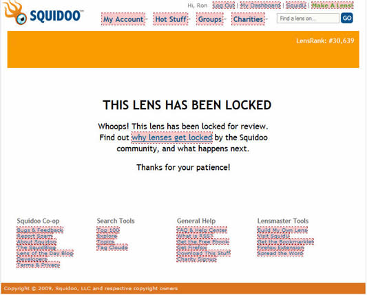 Locked Squidoo Lens