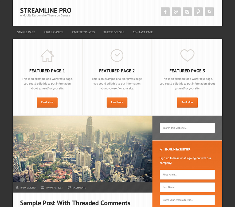 Studiopress Streamline Pro Theme of the Month