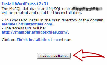 wordpress step 2 installation